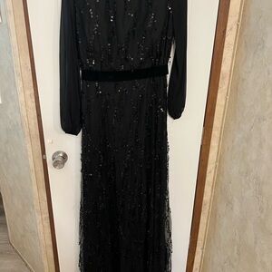 Elegant Black Sequin Evening Gown